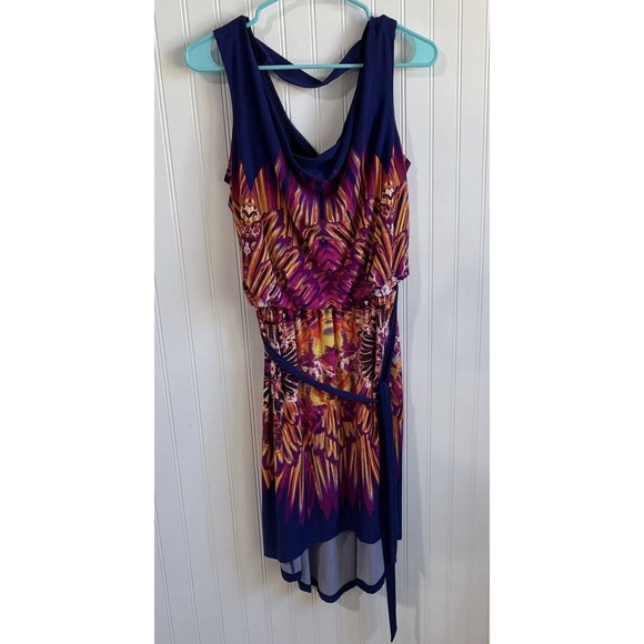 Fenn Wright Manson Woman Career Hi Lo Sheath Sleeveless Dress Size 14 Multicolor - Picture 1 of 14